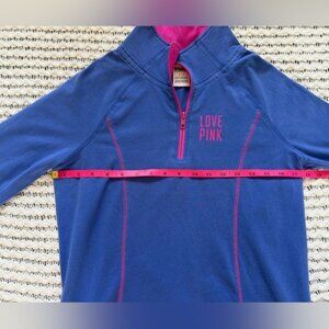 PINK VICTORIA’S SECRET Gently Used Blue Pink Athleisure Casual 1/4 Zip Pullover